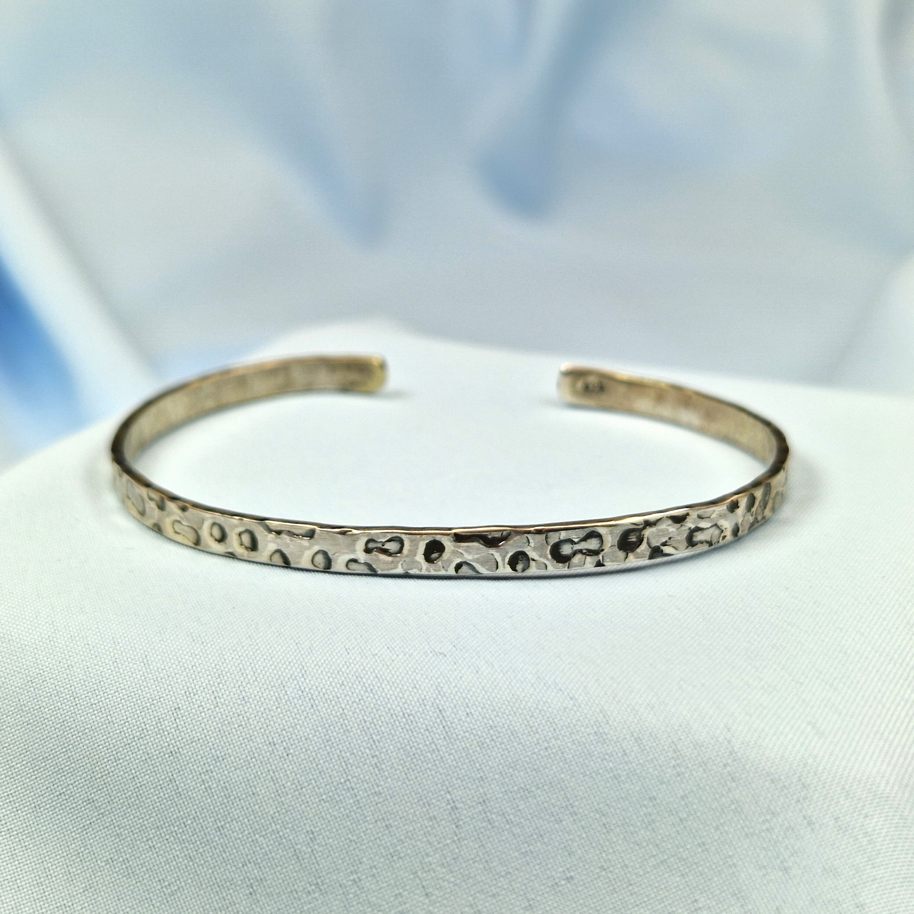 925 Silber Unisex Handgemachter Armreif Bangle