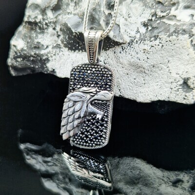 Wolf Halskette 925 Sterling Silber