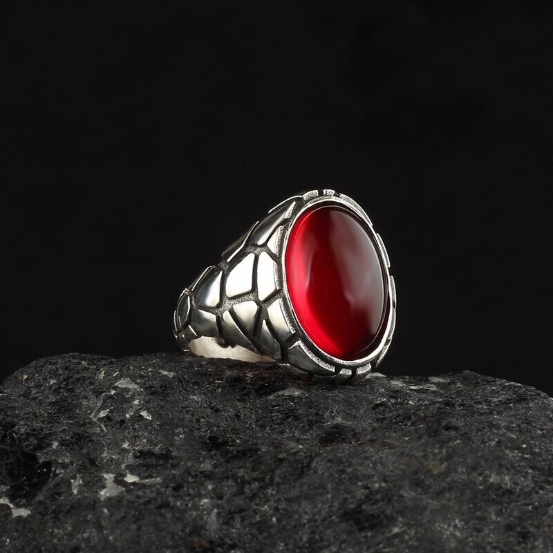 Men's ring in 925 sterling silver with tiger's eye stone Men's ring in 925 sterling silver with tiger's eye stone
