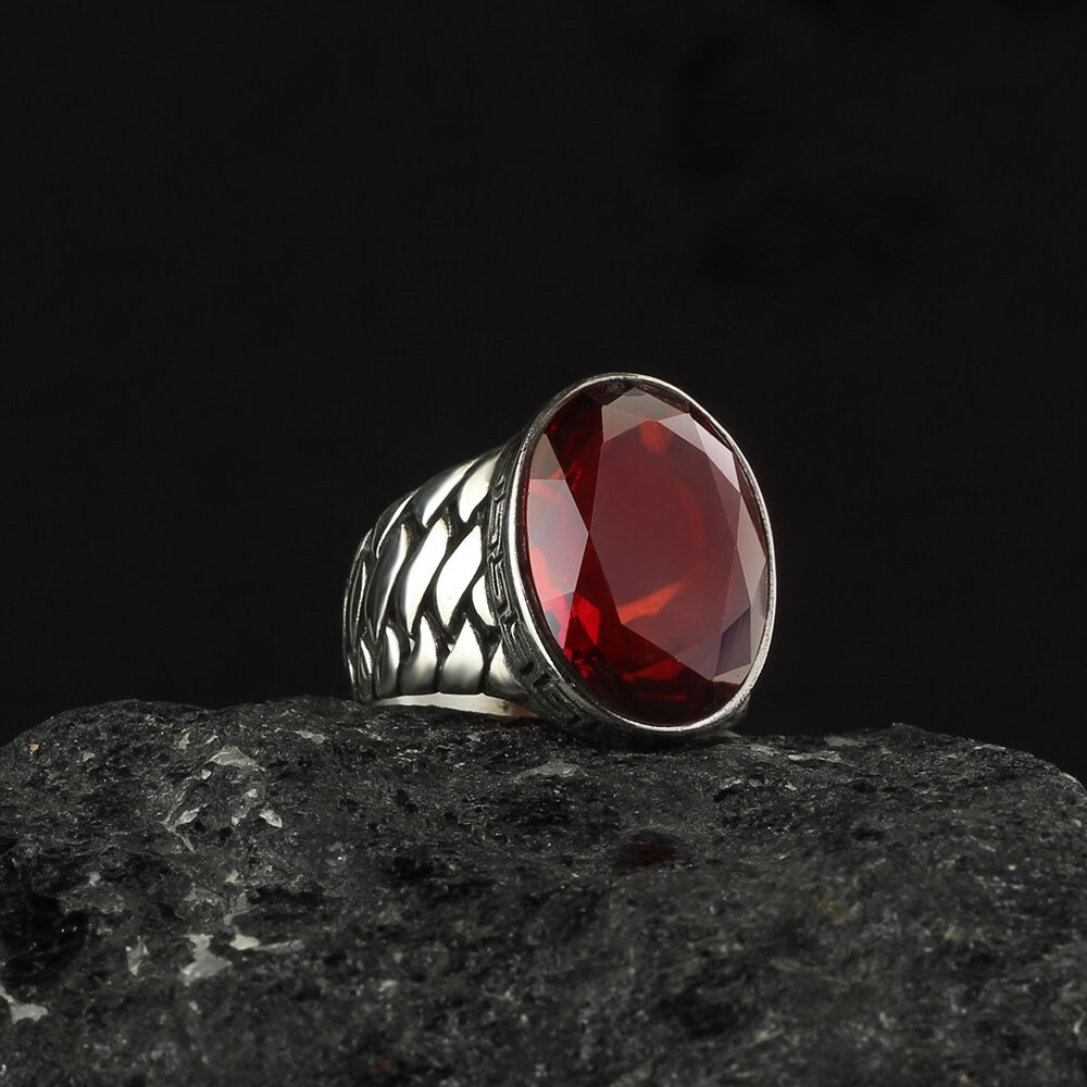 Herren Ring 925 Silber Zirkon