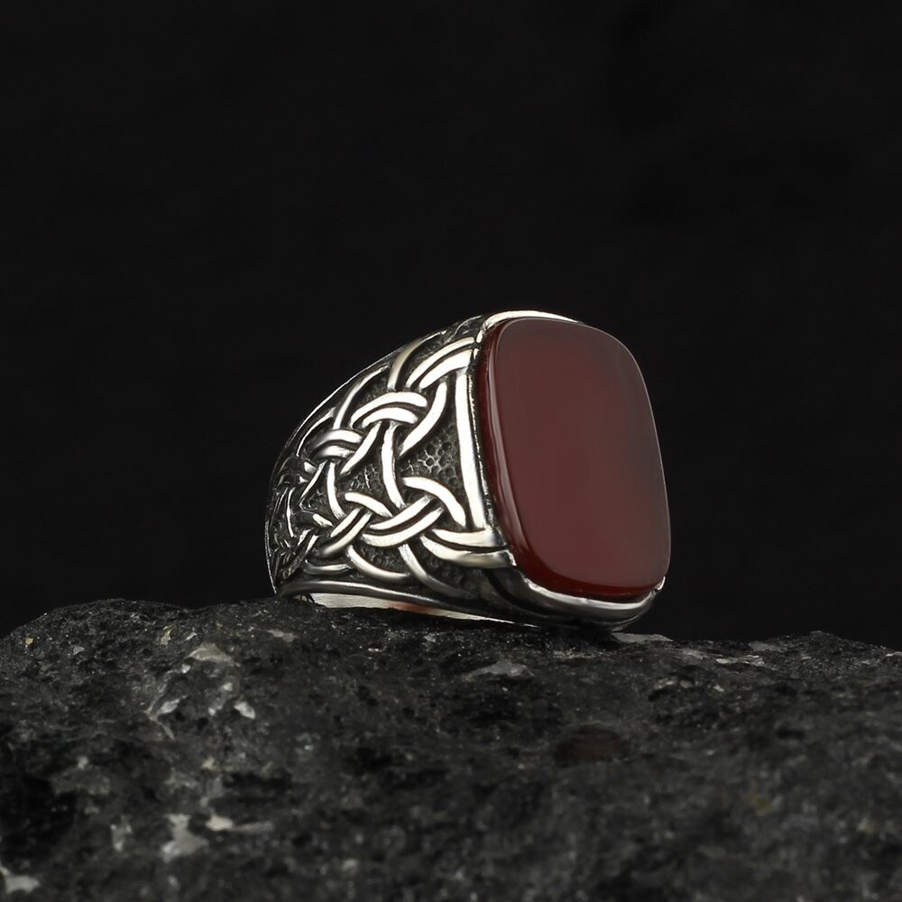 925 Silber Ring Achat Aqiq