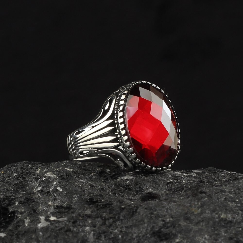Herren Ring 925 Silber Zirkon