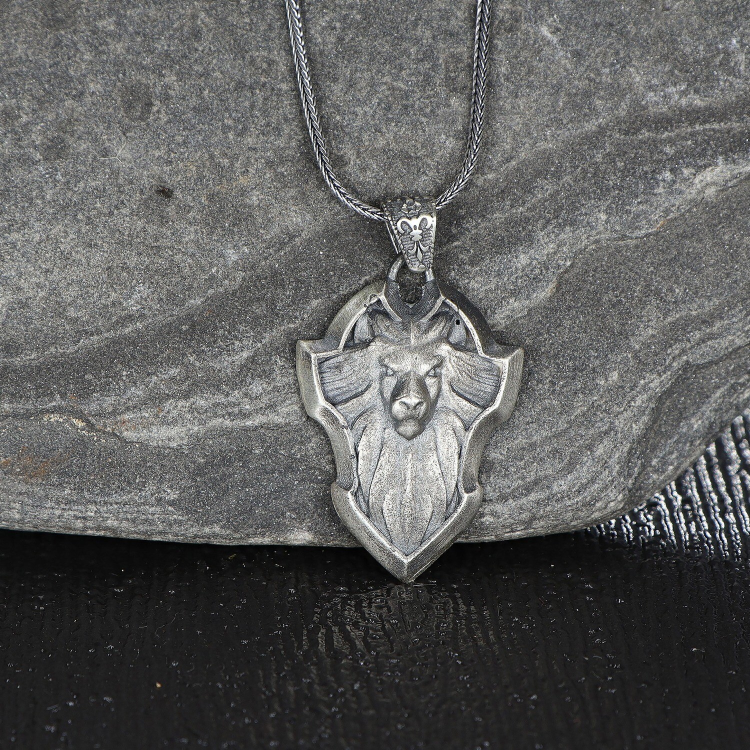 Handgemachter Löwe Halskette 925 Sterling Silber