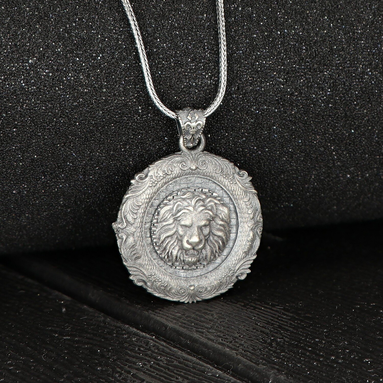 Handgemachter Löwe Halskette 925 Sterling Silber