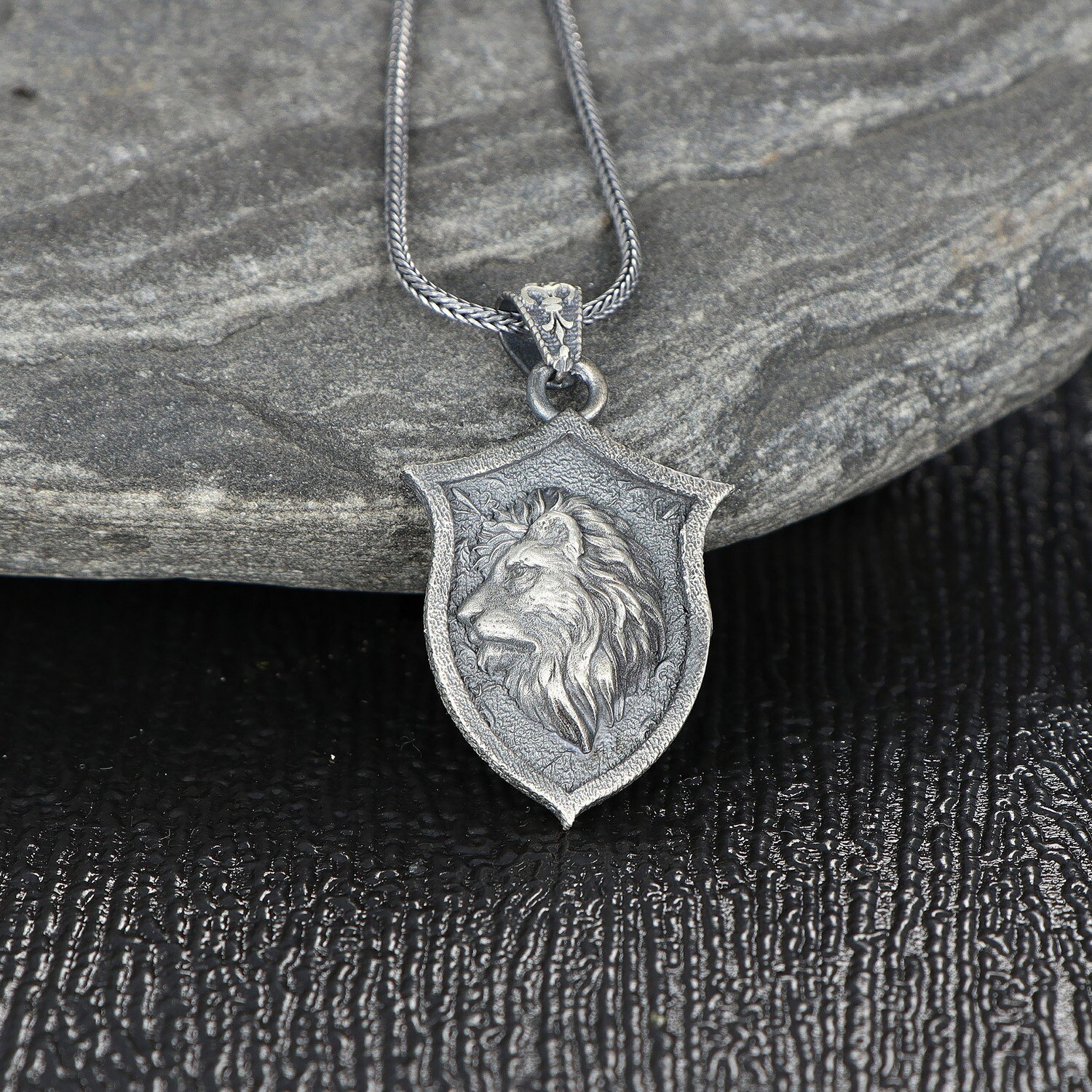 Handgemachter Löwe Halskette 925 Sterling Silber