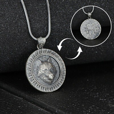 Wolf Halskette 925 Sterling Silber