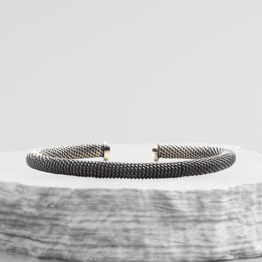 Freesize Geflochtenes Massiv Armband 925 Silber