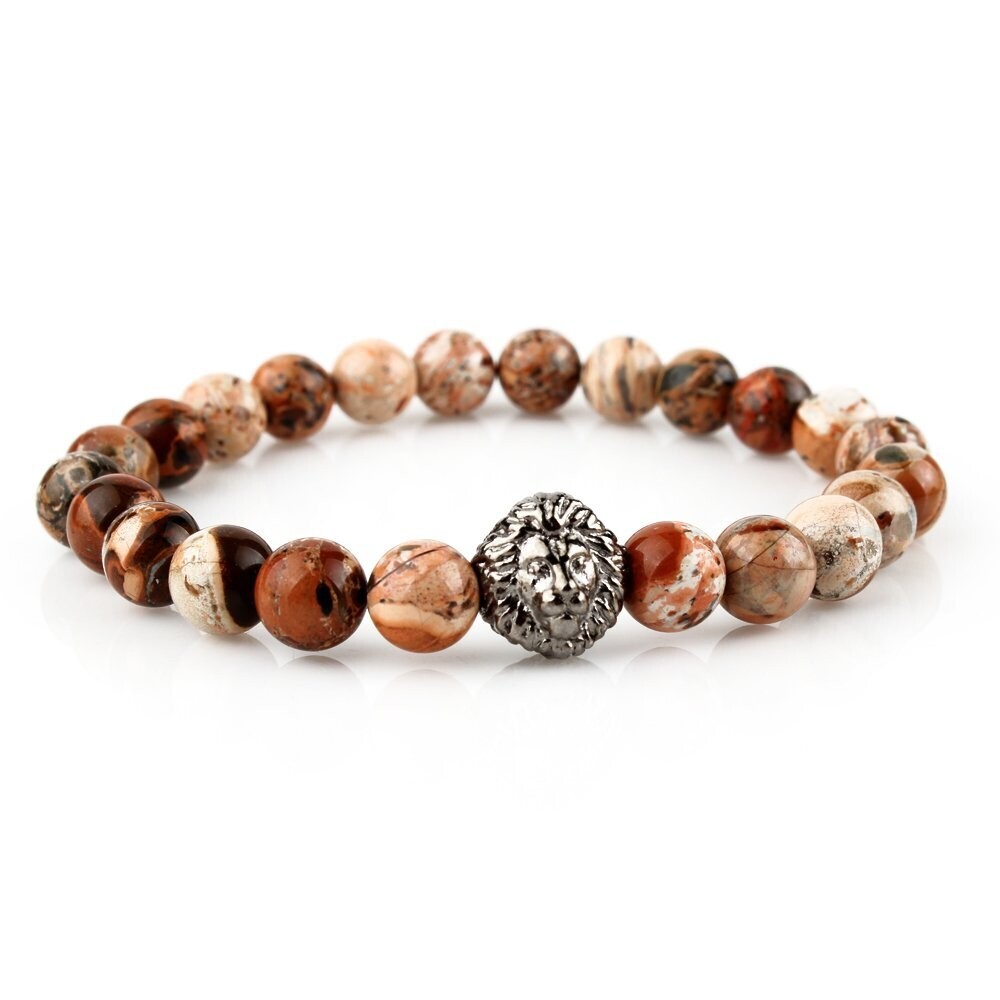 Jaspis Naturstein Perlenarmband