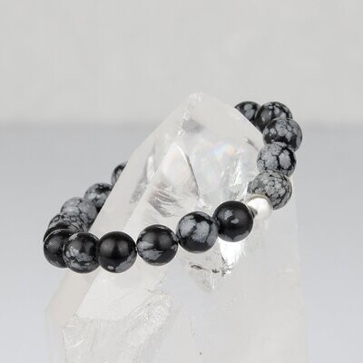Obsidian-Naturstein-Perlenarmband