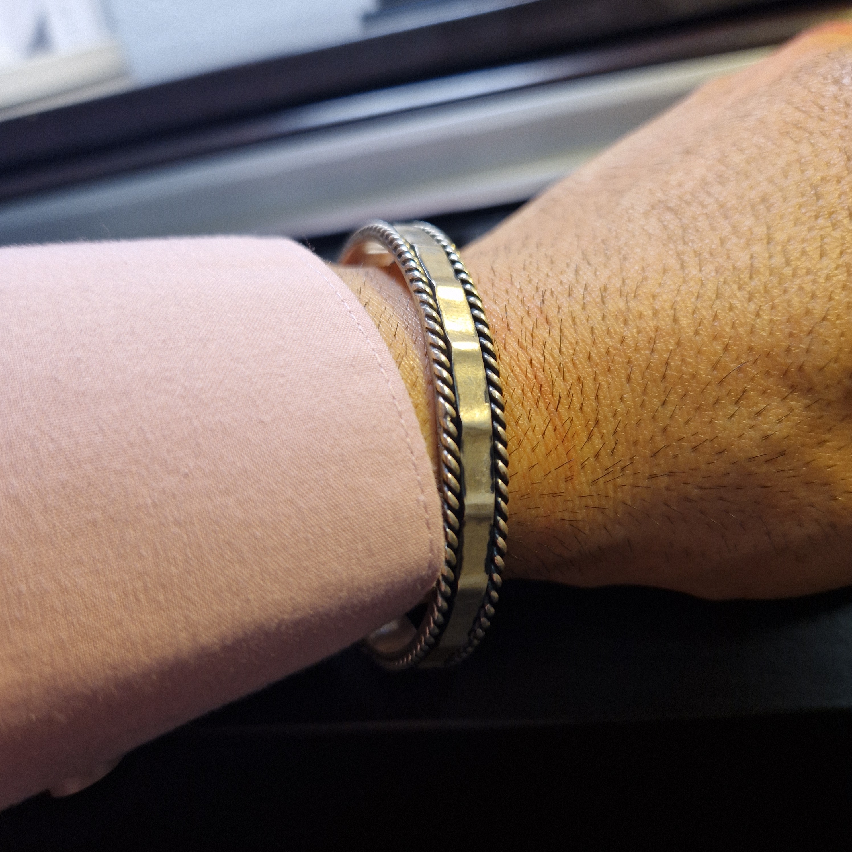 Massiv 925 Silber Unisex Handgemachter Armreif Bangle