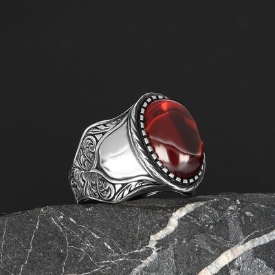 925 Silber Ring Achat Aqiq