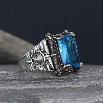 925 Silber Ring Aquamarin
