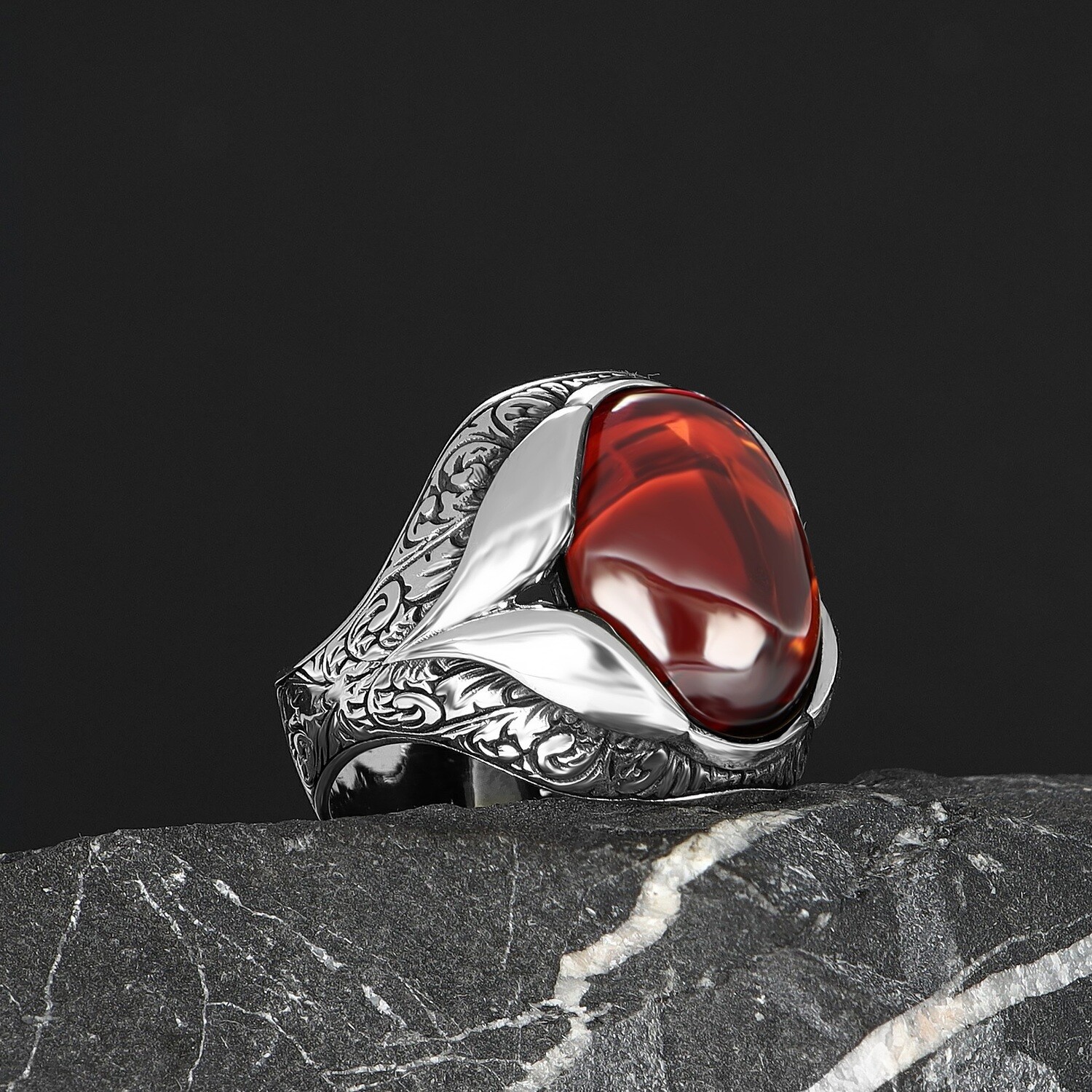 925 Silber Ring Achat Aqiq