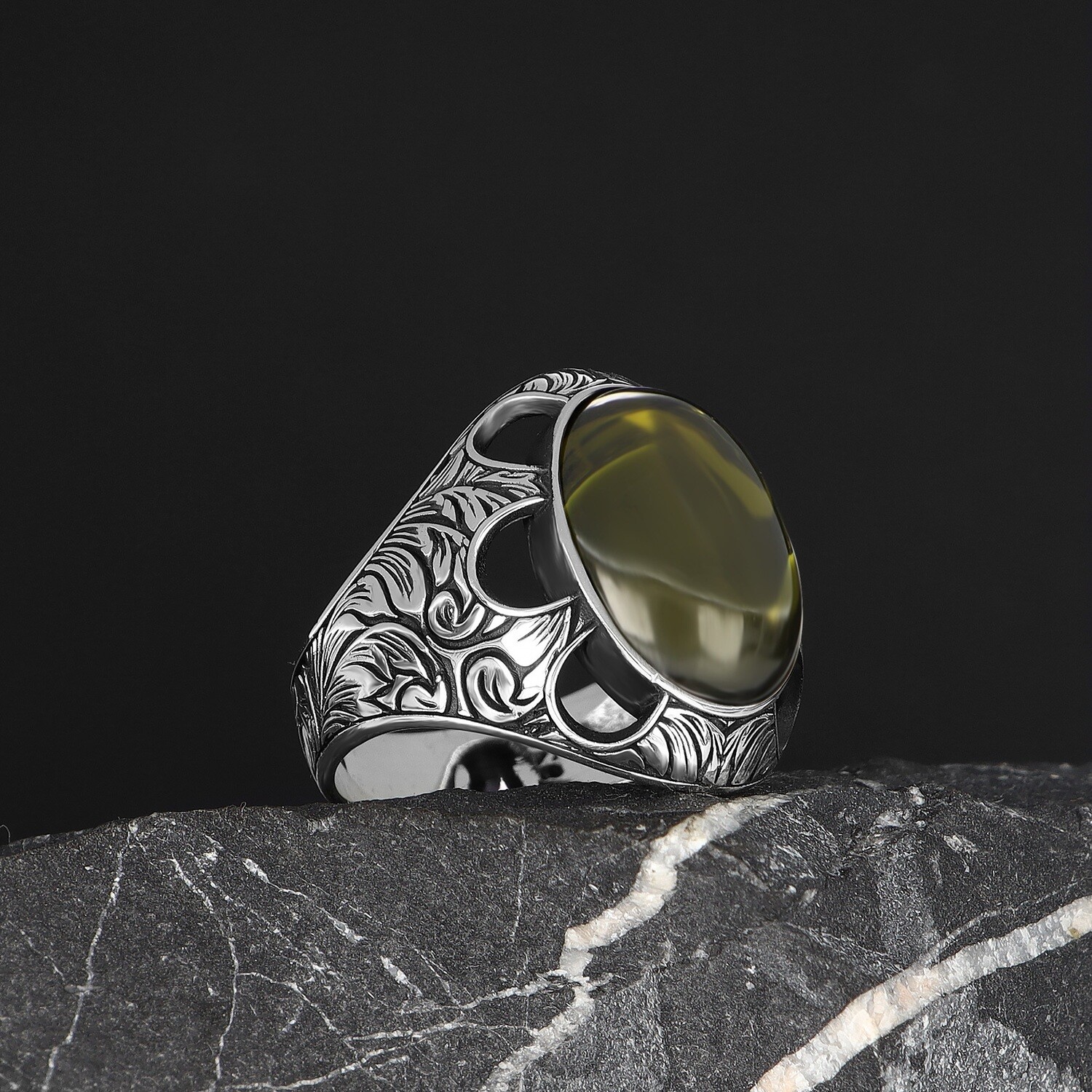 925 Silver Ring Citrin