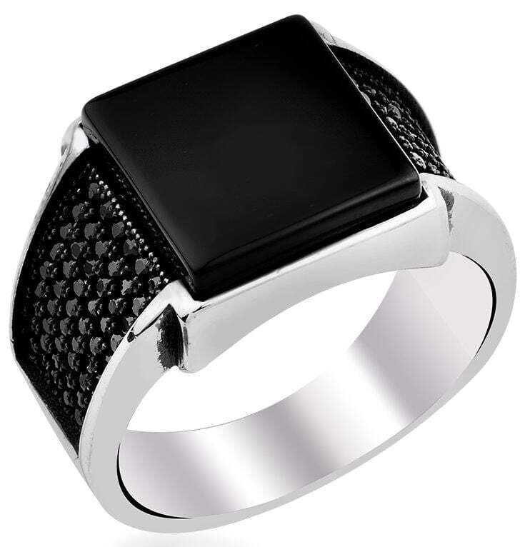 925 Silber Herrenring Onyx