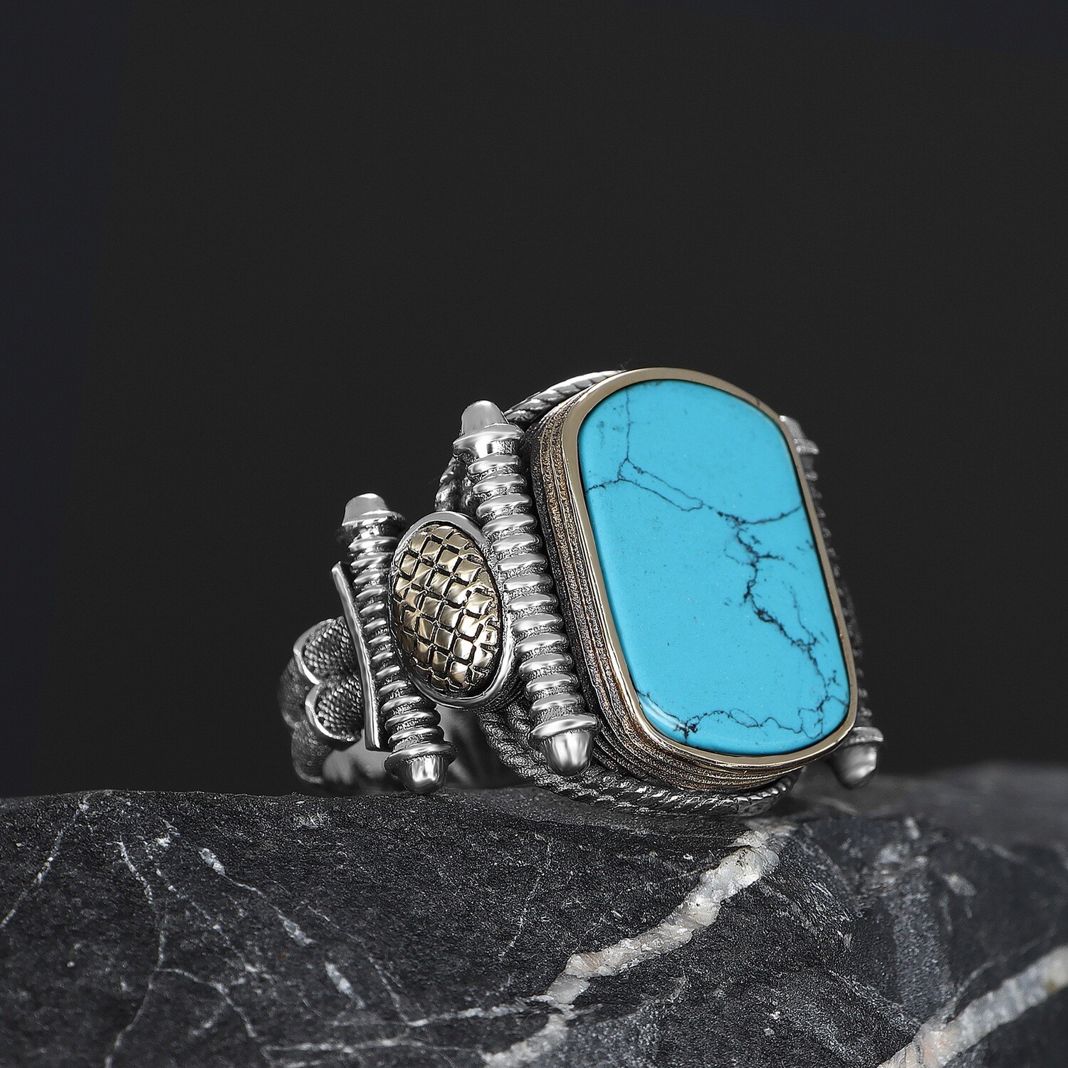 925 Silber Türkiser Ring