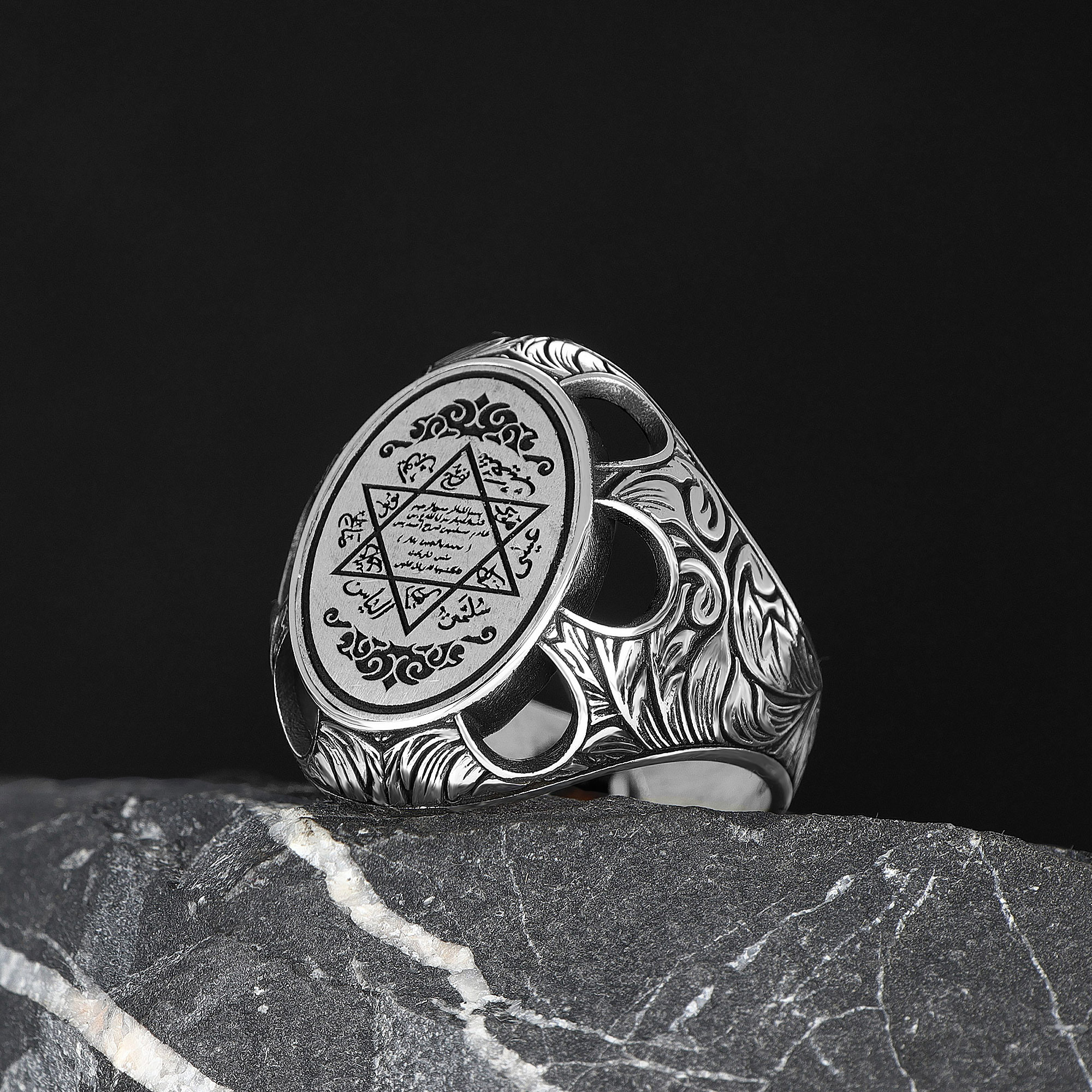 925 Silber Herrenring Siegel Salomon