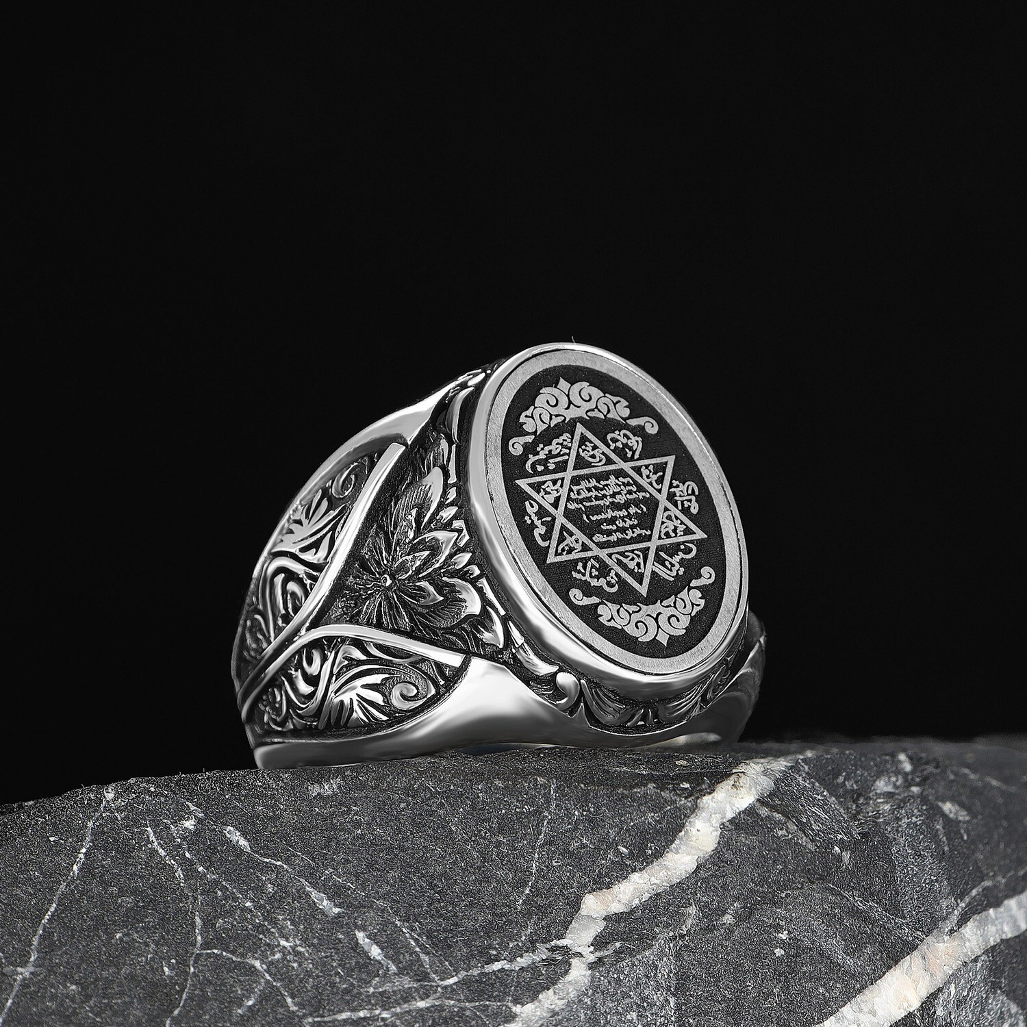 925 Silber Herrenring Siegel Salomon