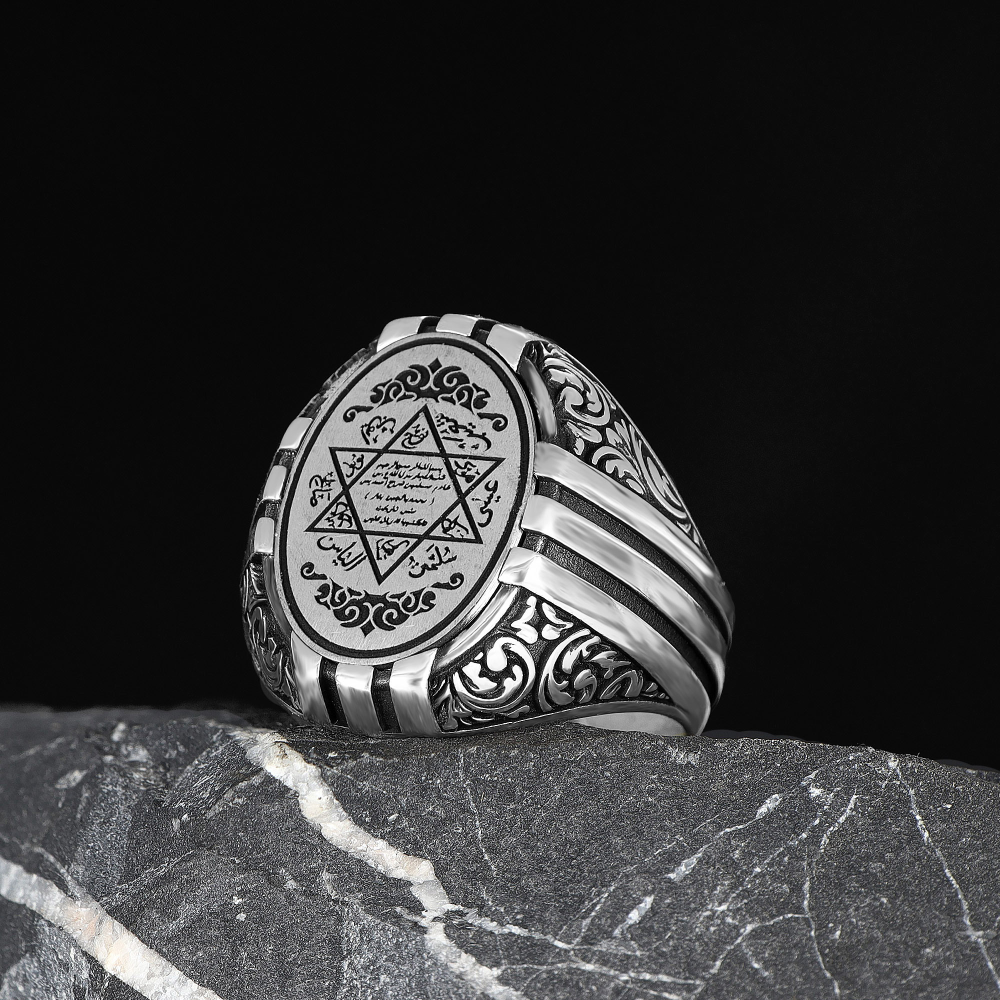 925 Silber Herrenring Siegel Salomon