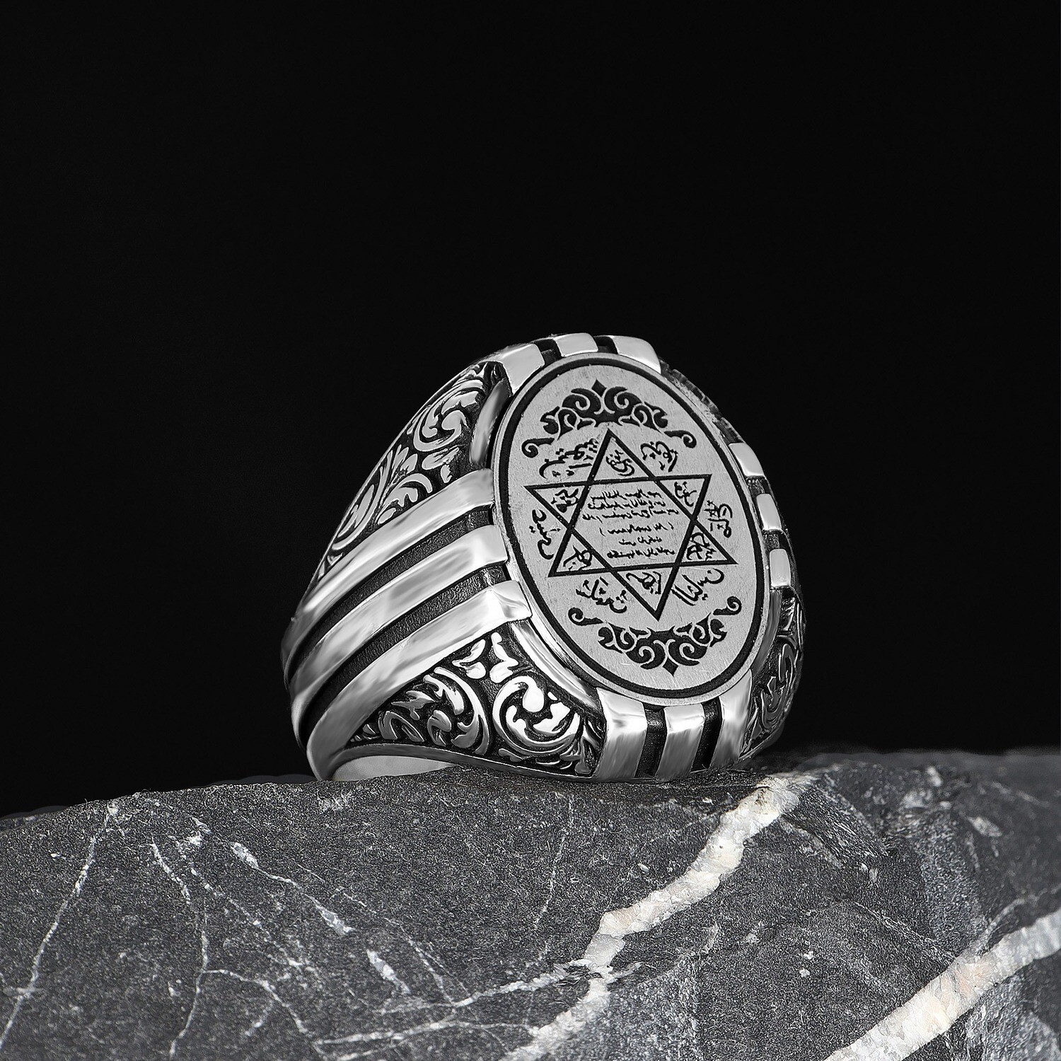 925 Silber Herrenring Siegel Salomon