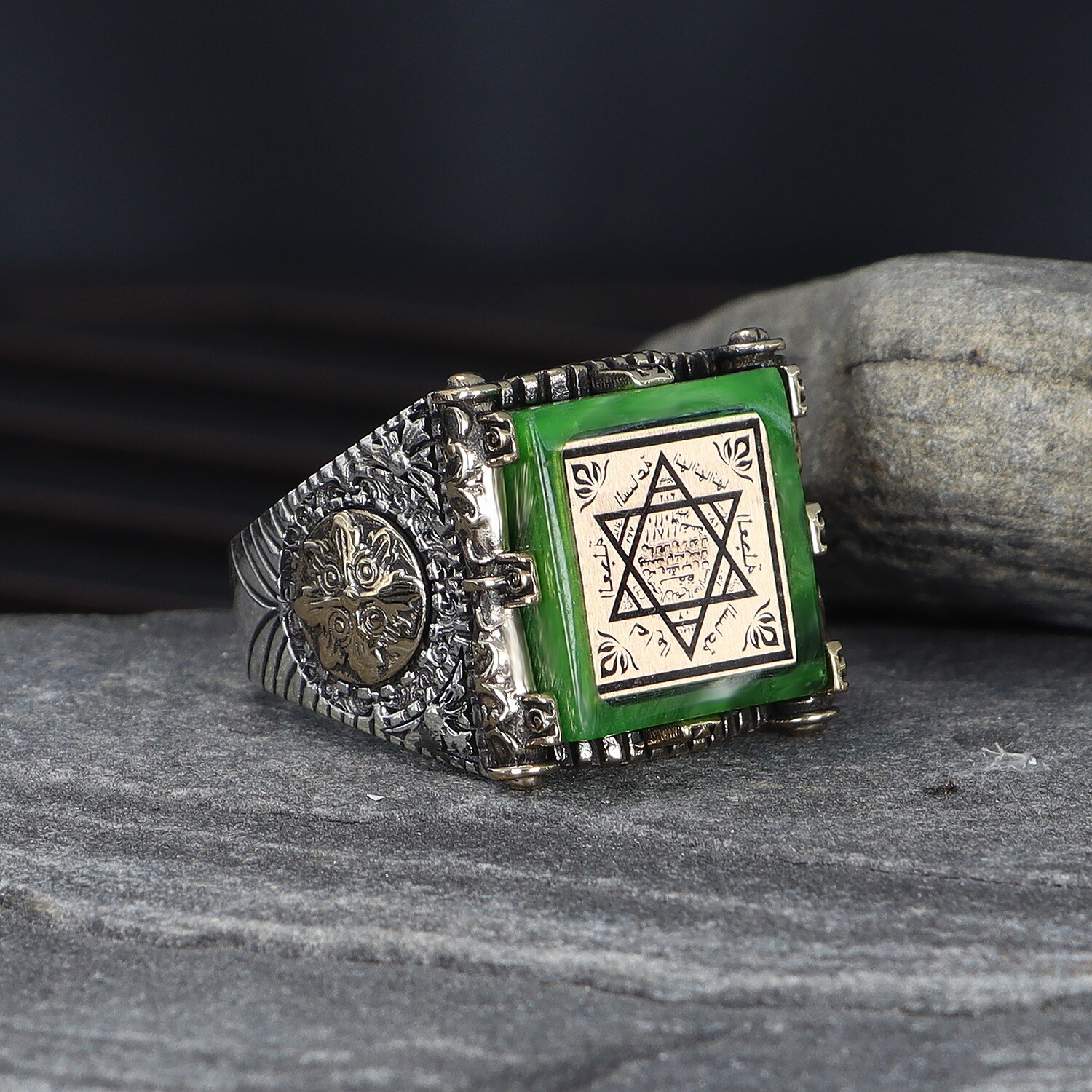 925 Silber Herrenring Siegel Salomon Kahribar
