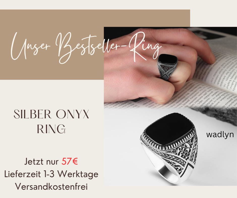 925 Silber Ring Onyx, Ringgröße: 56/∅17,8/EU16/US7.6