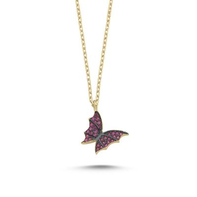 Silberschmuck Damen Halskette Schmetterling mit Zirkon