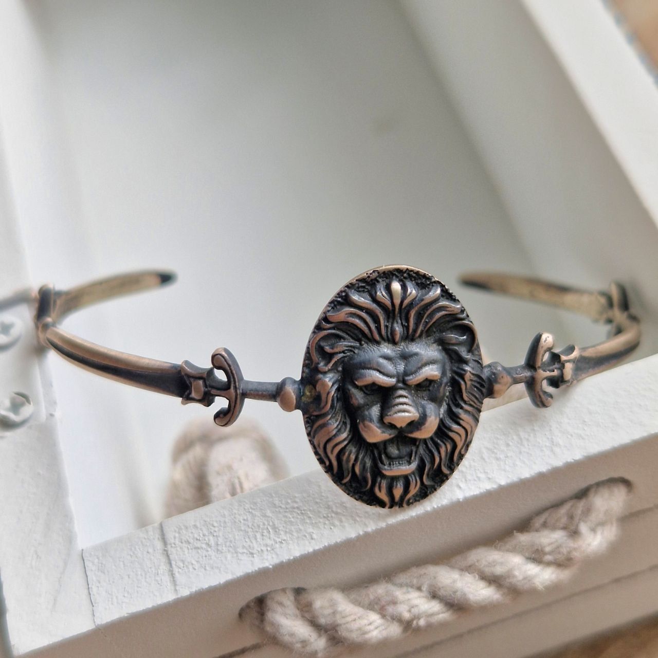 Herren Löwe Freesize Armband Bangle