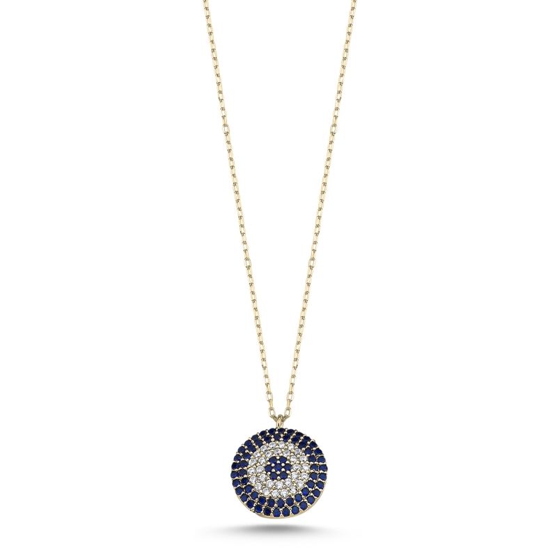 Premium Gold Plated Evil Eye CZ Halskette mit Zirkon