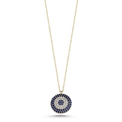 Premium Gold Plated Evil Eye CZ Halskette mit Zirkon