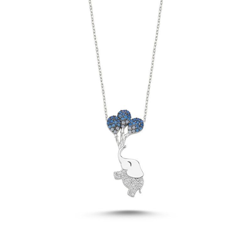 Premium Rhodium Plated Elefant Halskette mit Zirkon