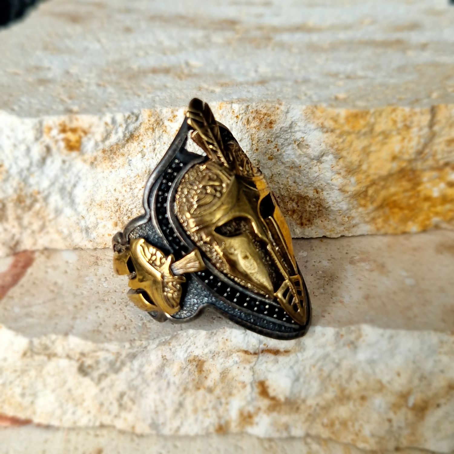Spartan Helm Ring Free Size 925 Silber - Ein Symbol von Mut und Stärke!