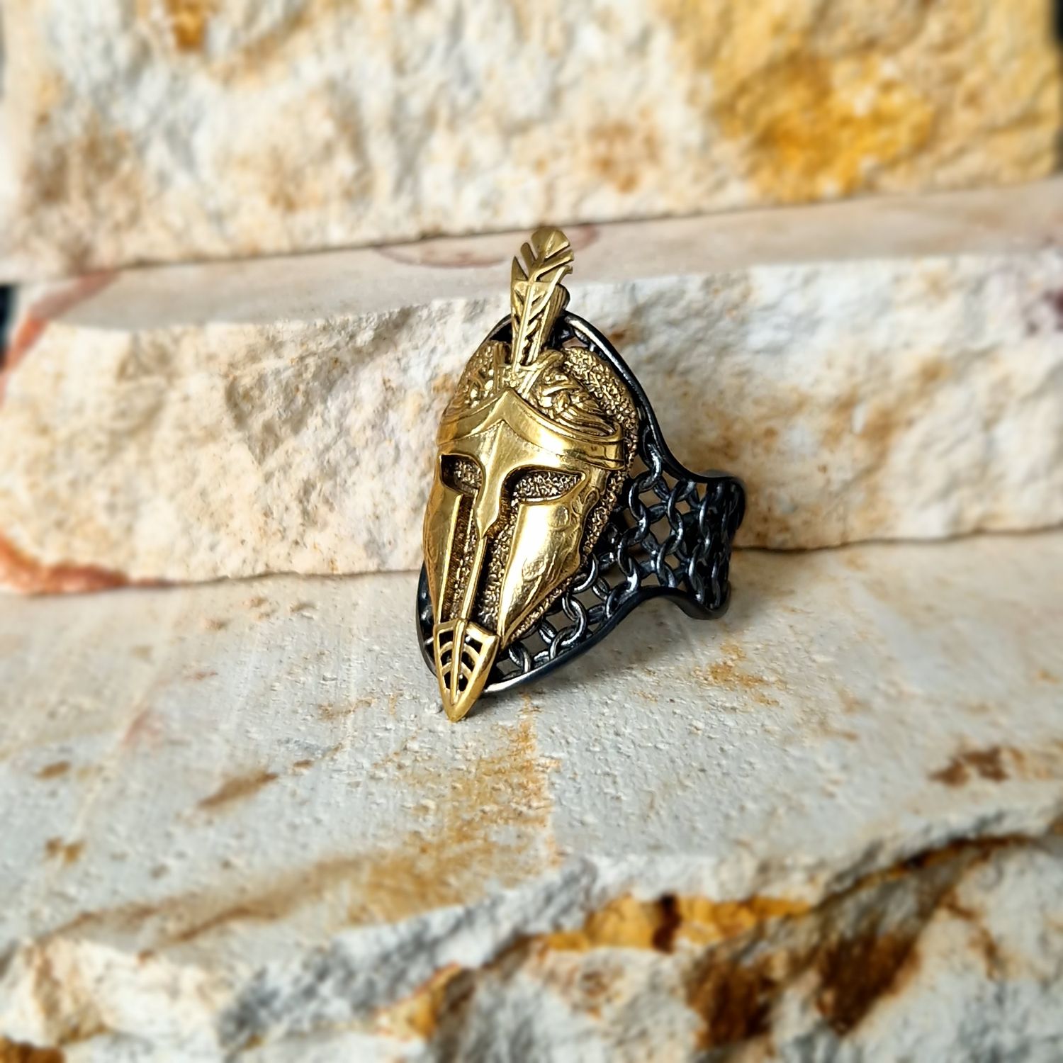 Spartan Helm Ring Free Size 925 Silber - Ein Symbol von Mut und Stärke!