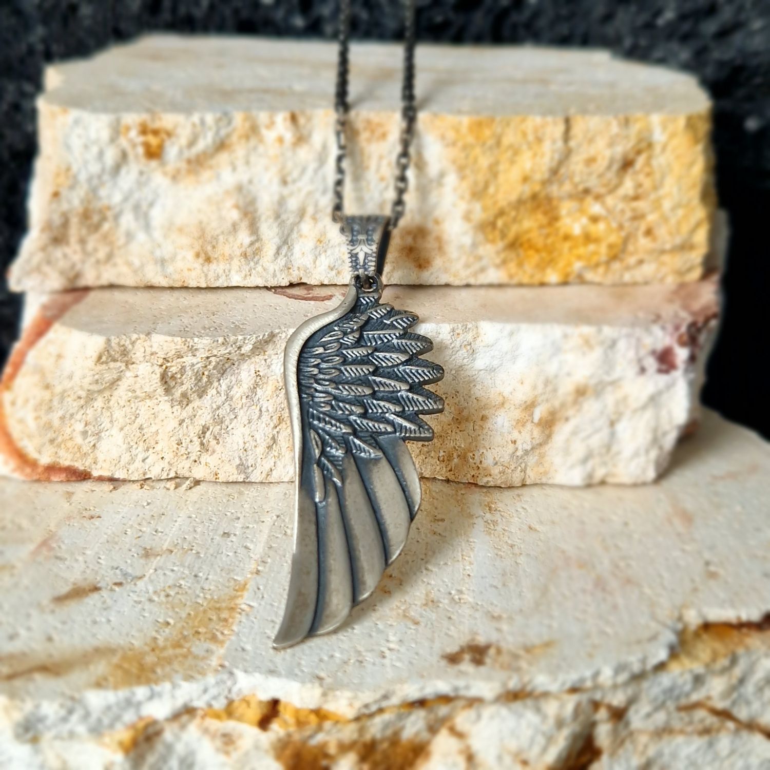 Engelsflügel Halskette Halskette 925 Sterling Silber
