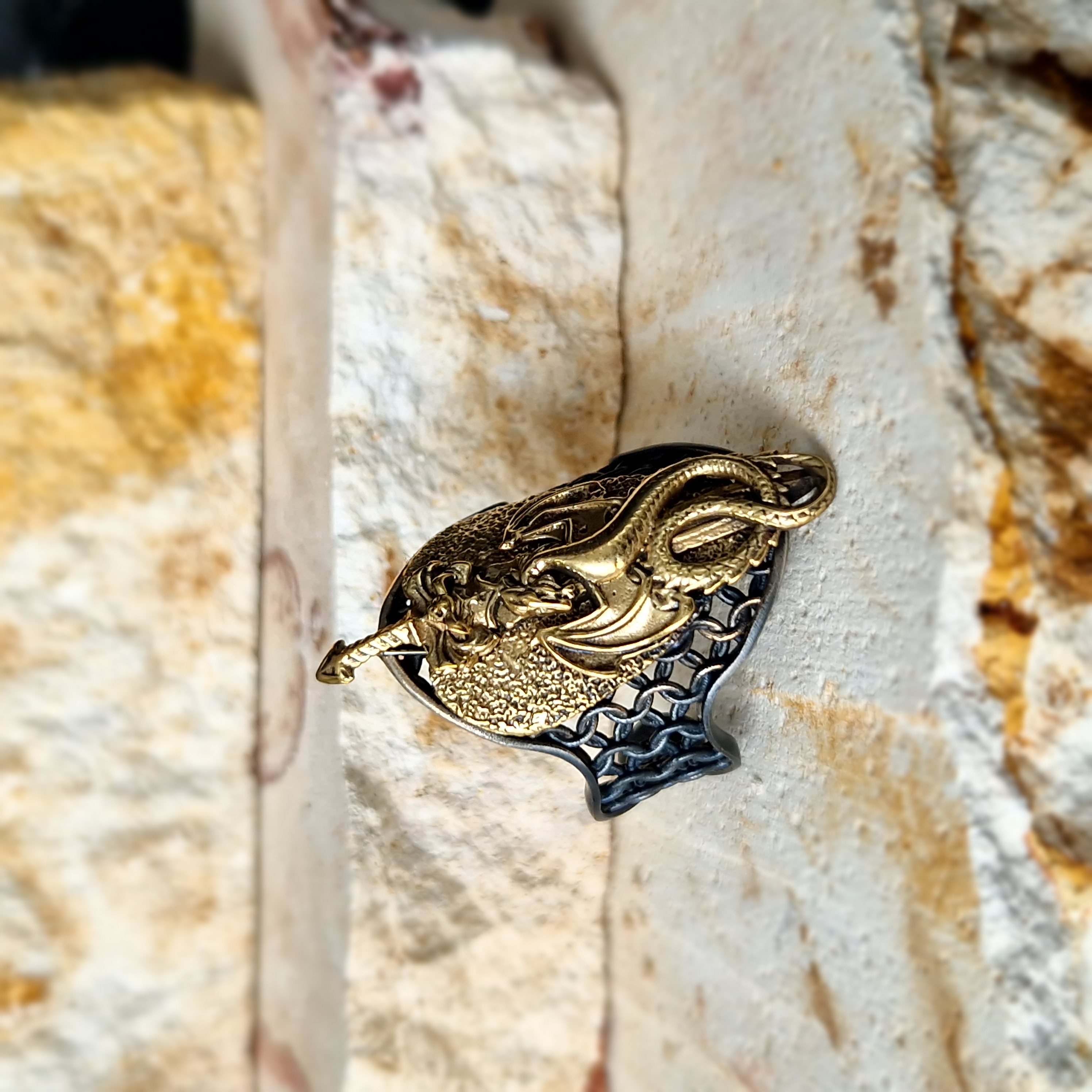 Drachen Siegelring Free Size 925 Silber