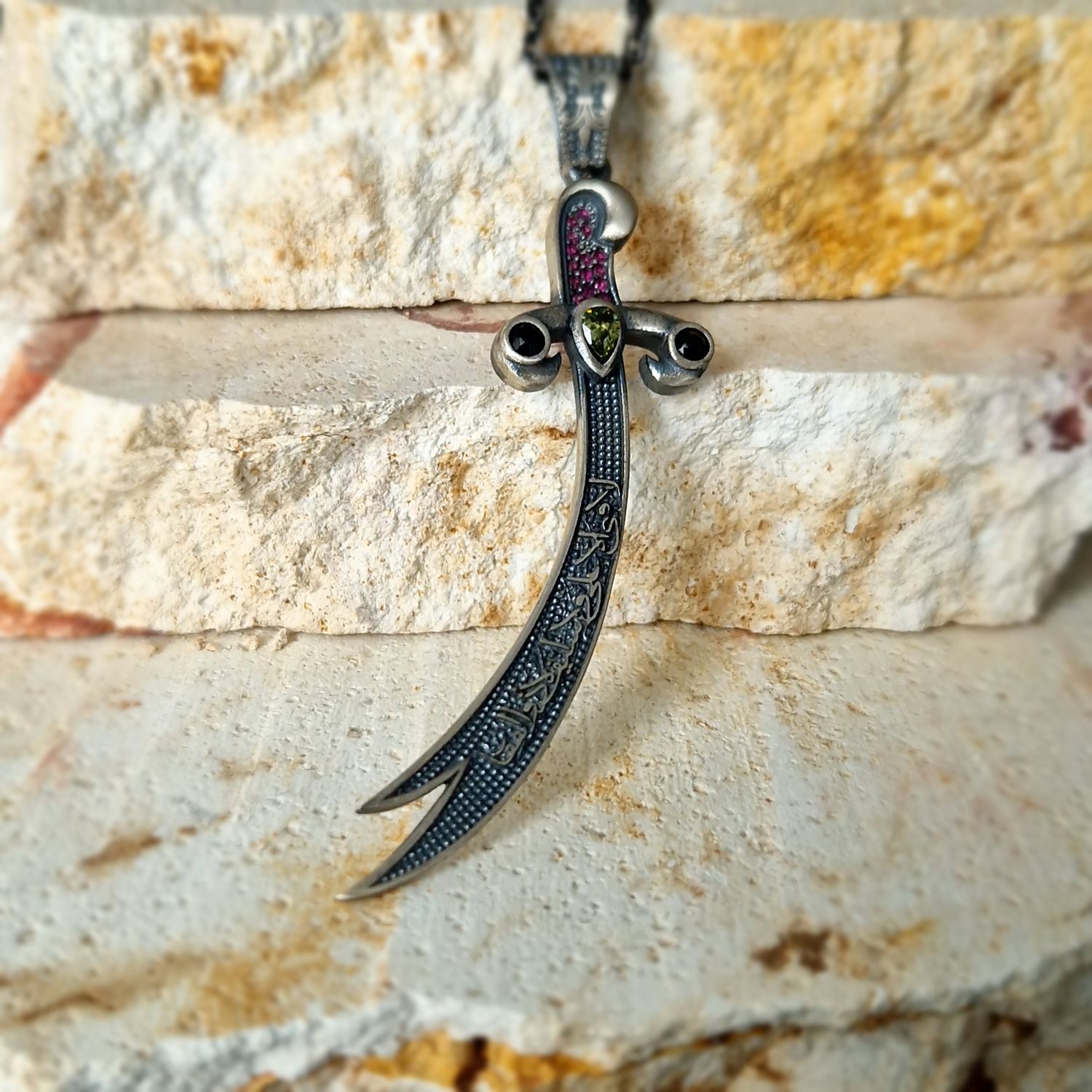 Zulfikar Zülfikar Schwert Halskette 925 Sterling Silber