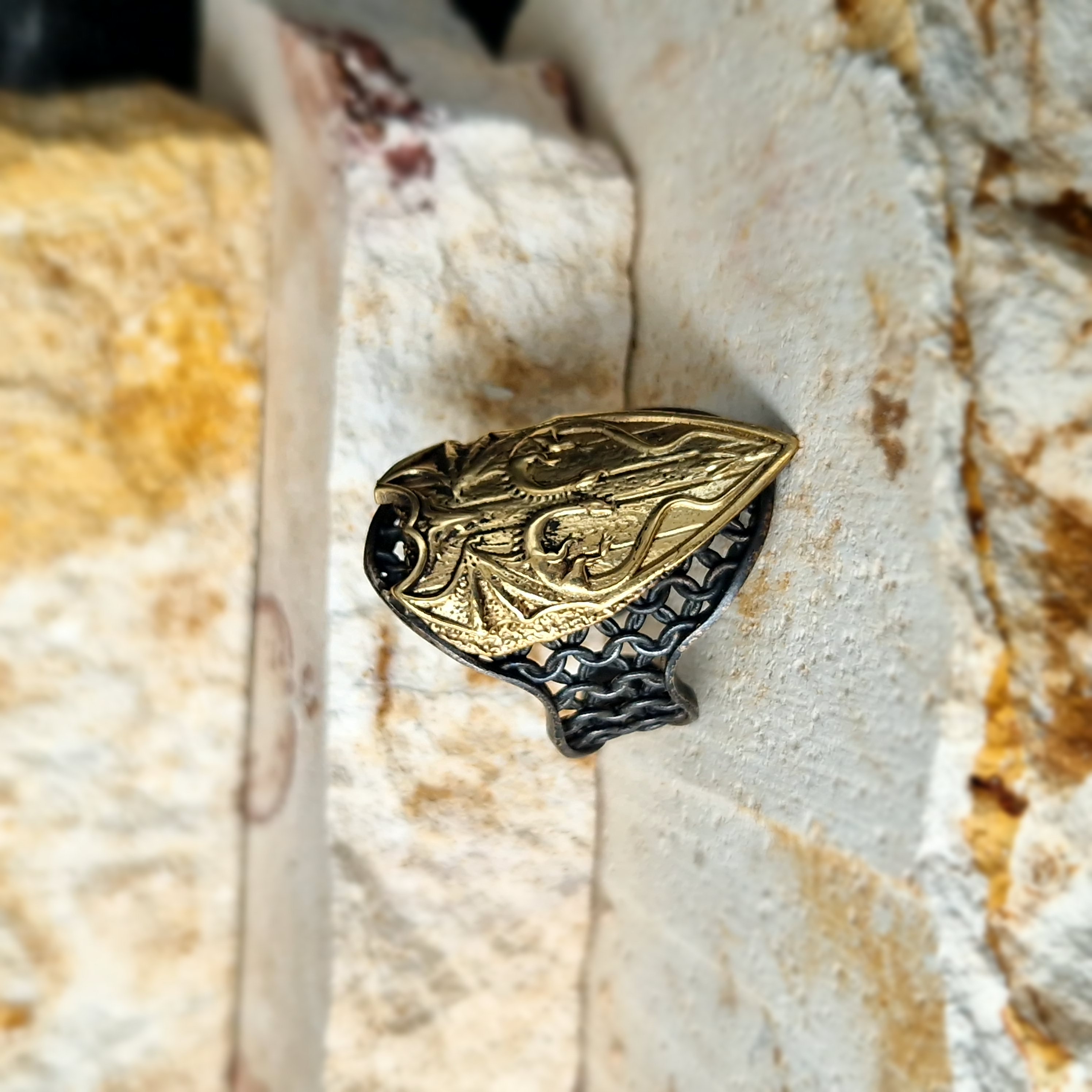 Drachen Siegelring Free Size 925 Silber