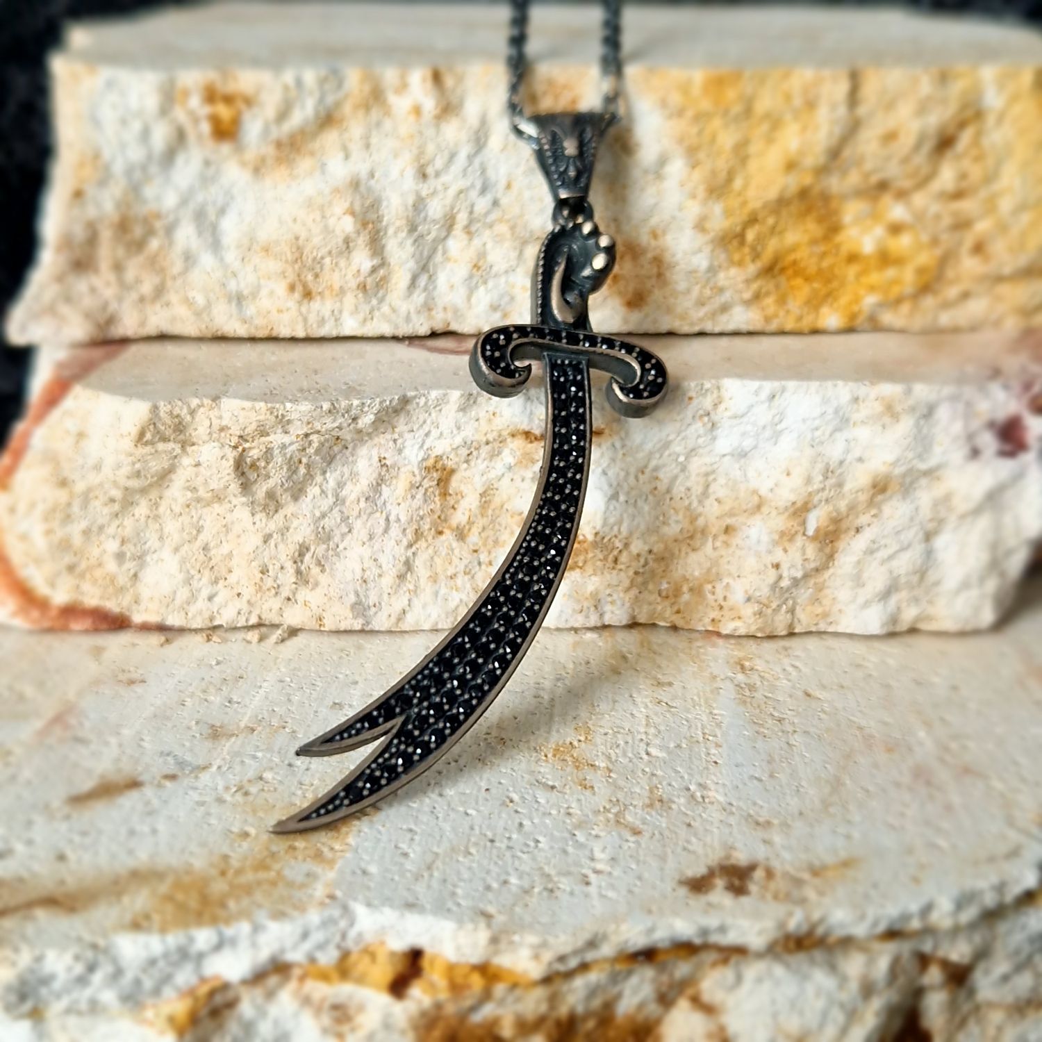 Zulfikar Zülfikar Schwert Halskette 925 Sterling Silber