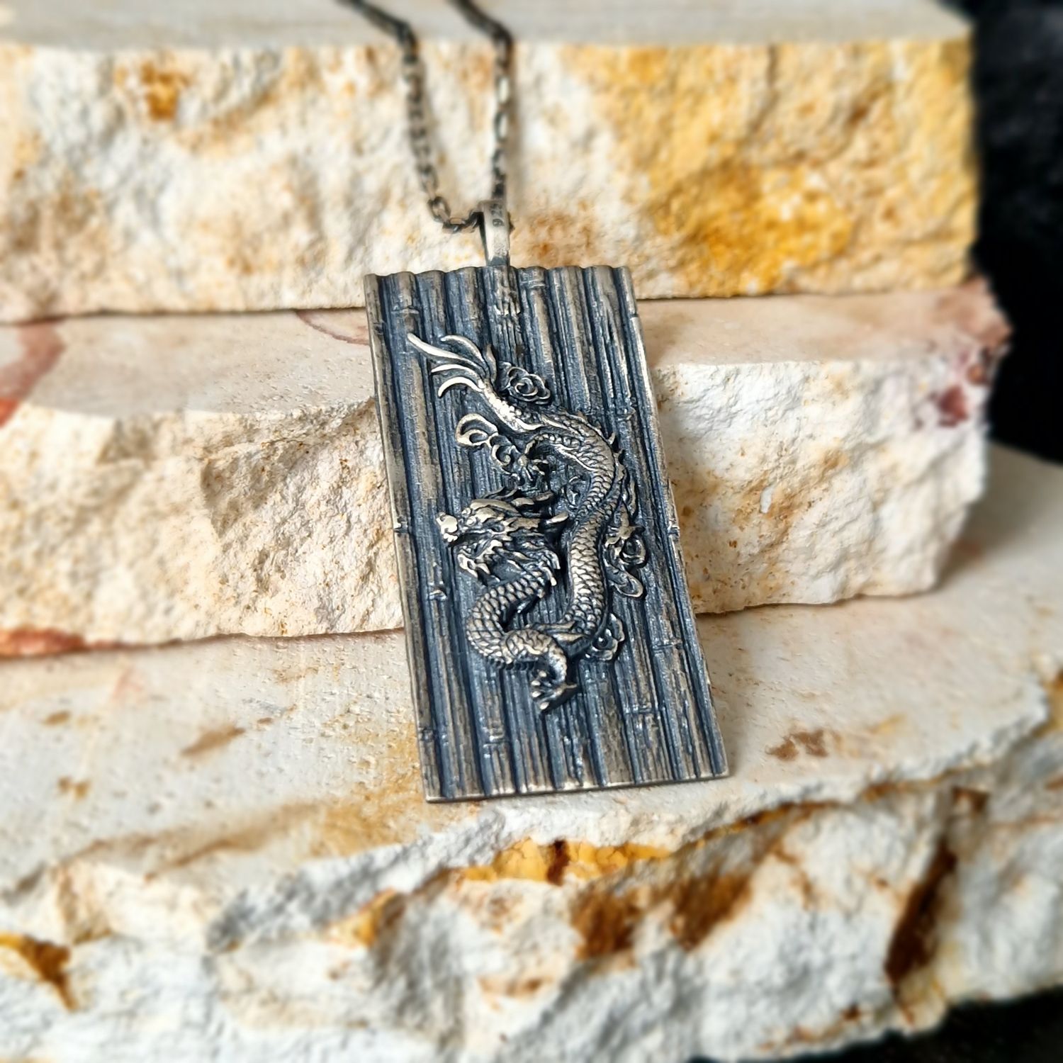 925er Silber Drachen Halskette