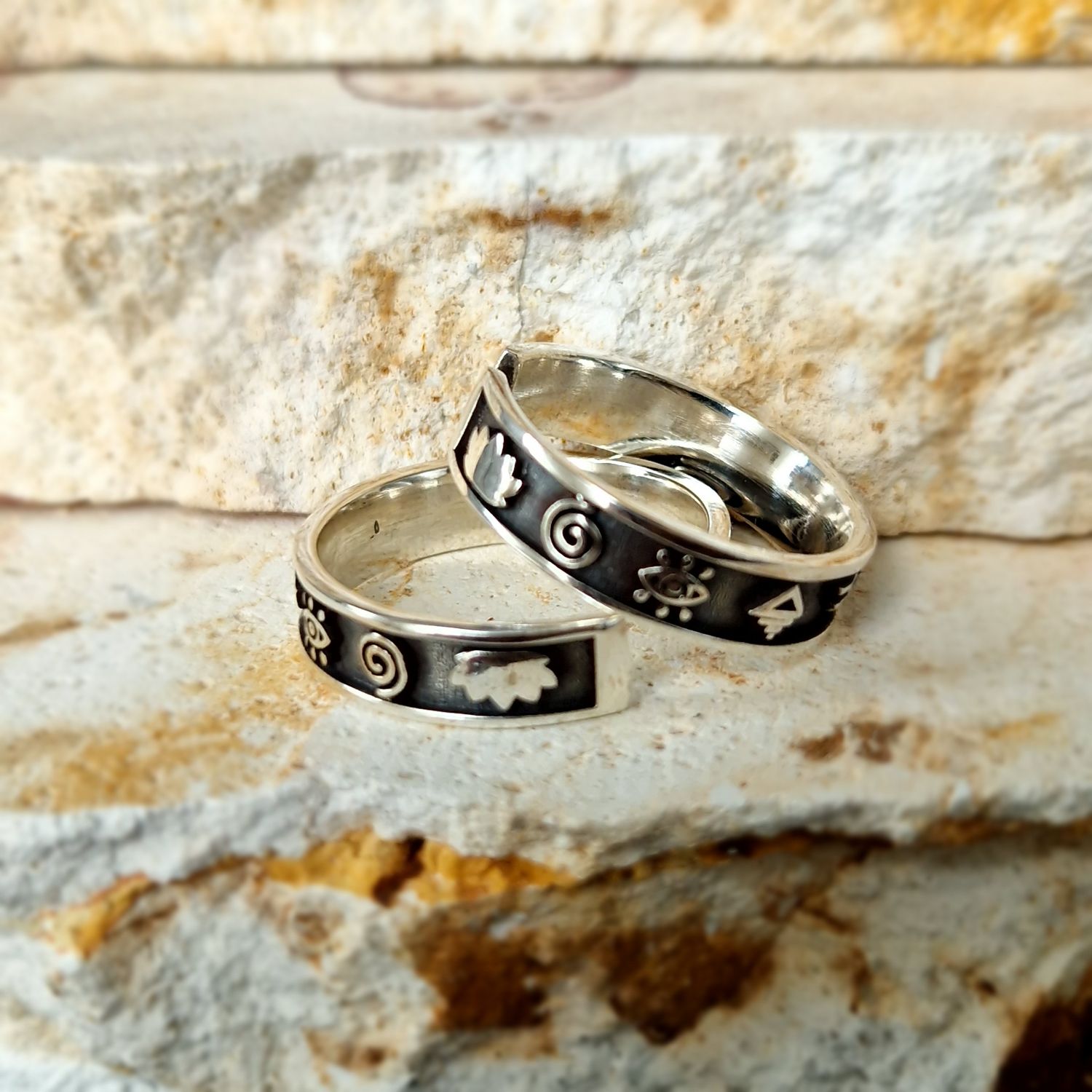 Auge Ring, altägyptischer Bandring Free Size 925 Silber