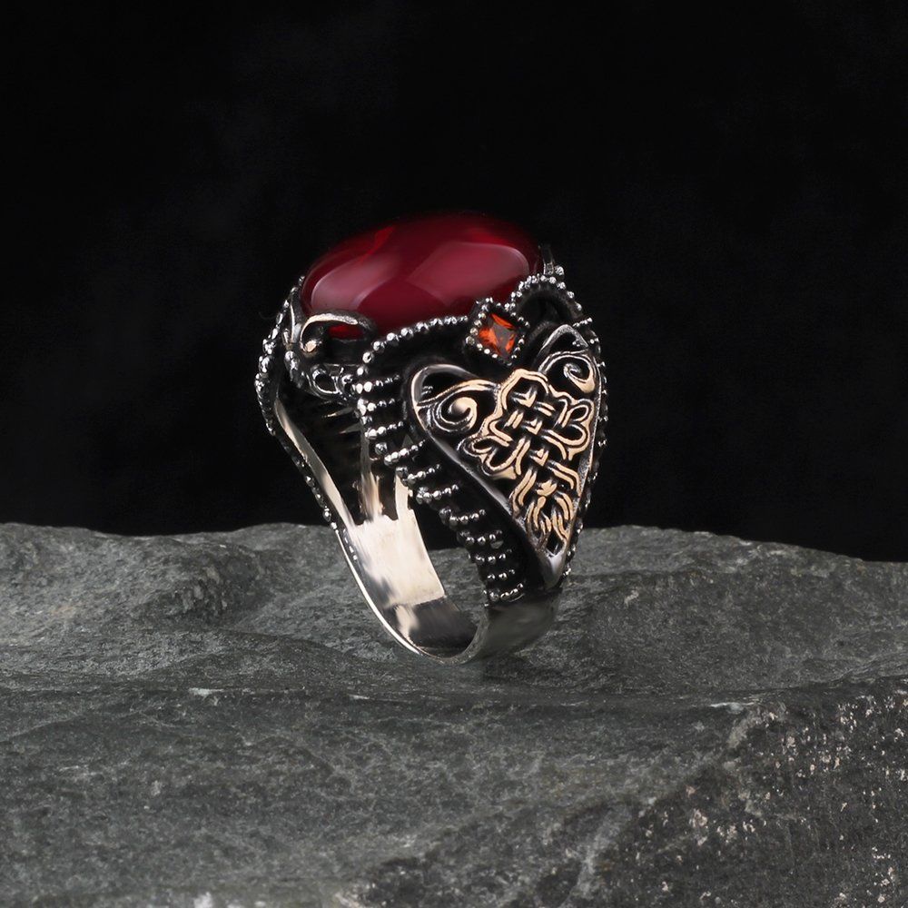 Herren Ring 925 Silber Zirkon
