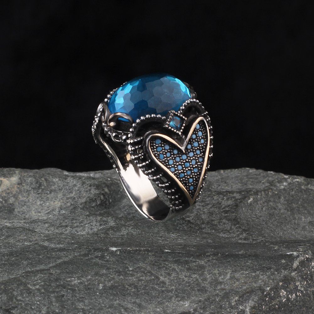 Herren Ring 925 Silber Zirkon