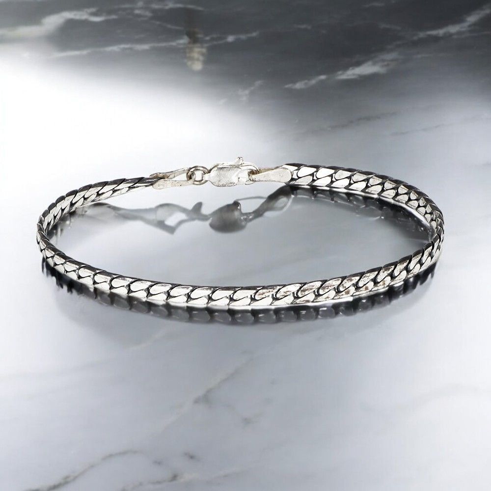 Italienisches Kettenarmband aus 925er Sterlingsilber
