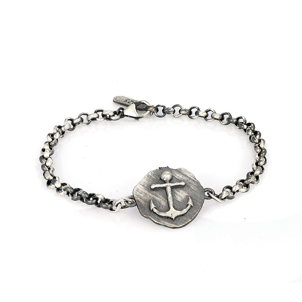 Herrenarmband aus 925er-Sterlingsilber, Modell Anker