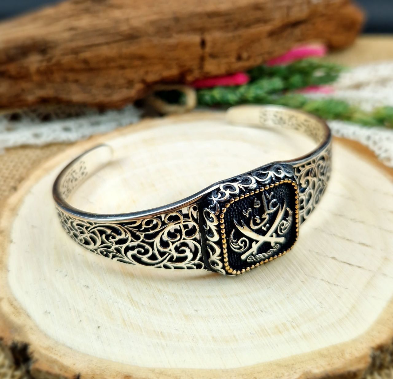 Zulfikar 925 Silber Unisex Handgemachter Armreif Bangle