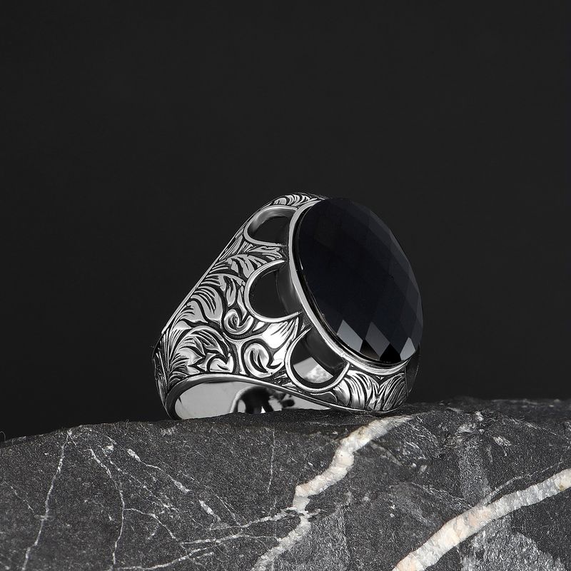 Herren Ring 925 Silber Zirkon