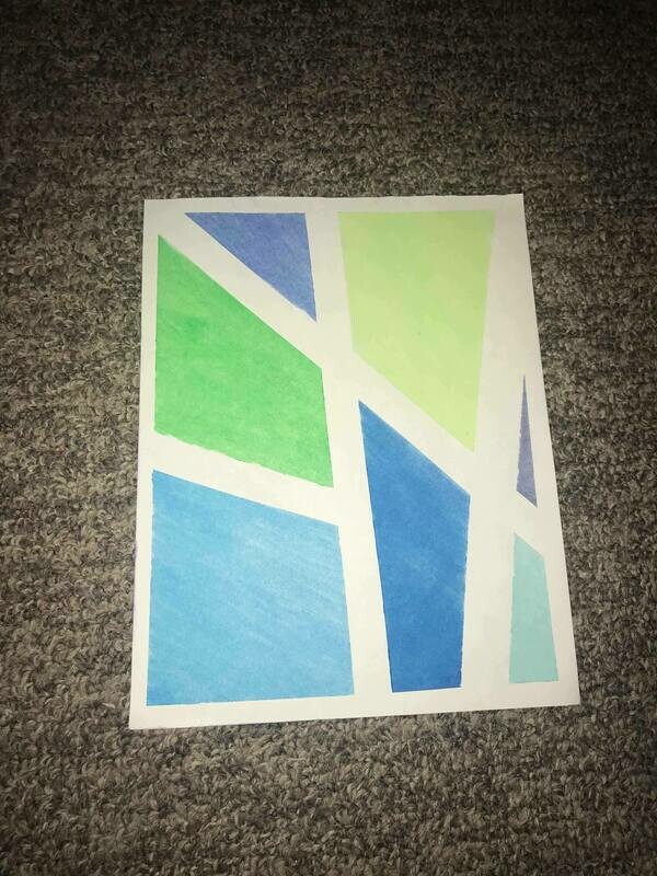 Geometric pastel piece (frame provided)