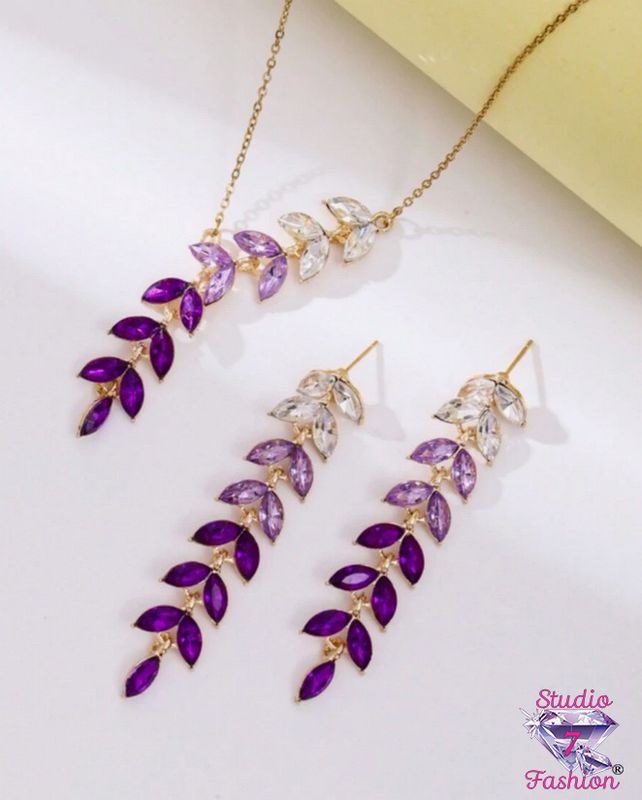 Twilight Bloom Necklace Earring Set