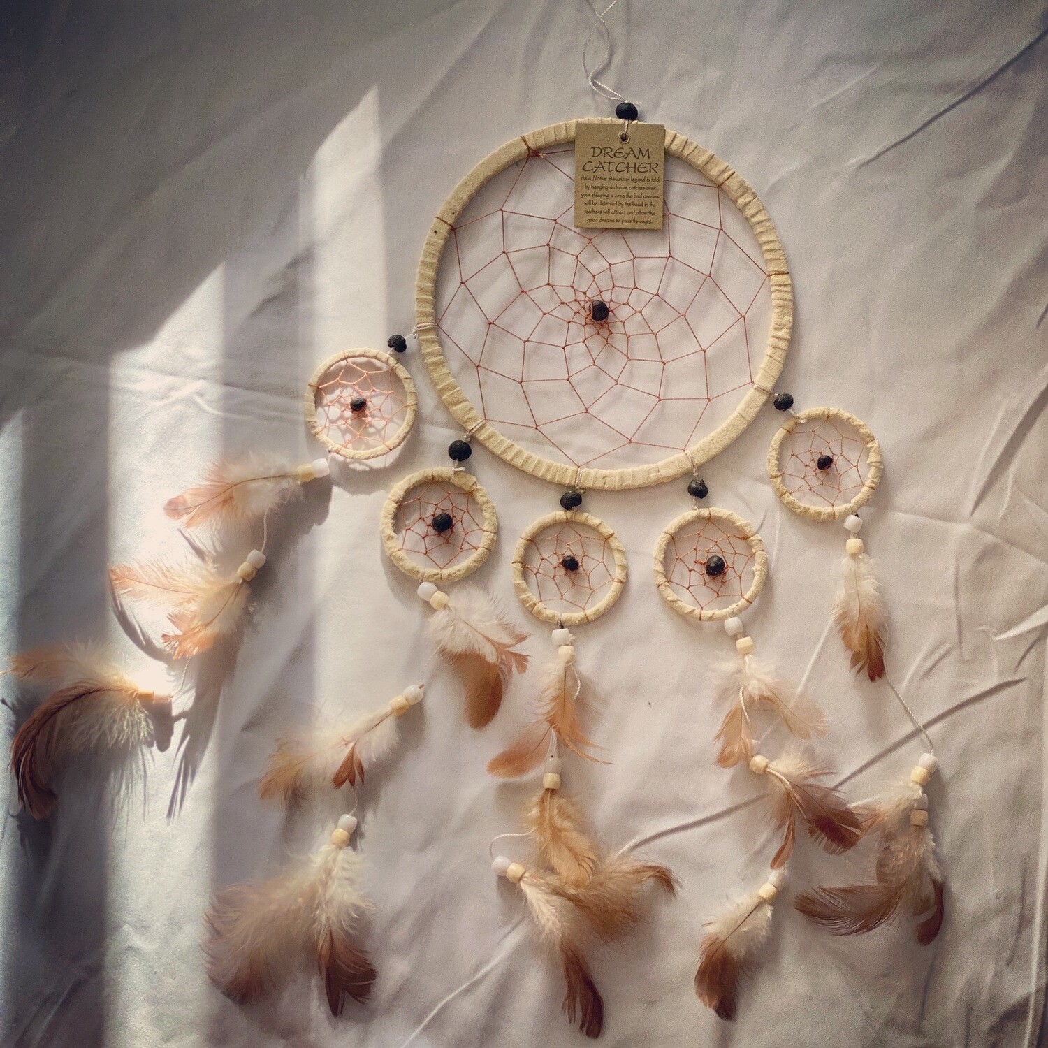 White Tan Suede Dream Catcher White Tan Suede Dream Catcher