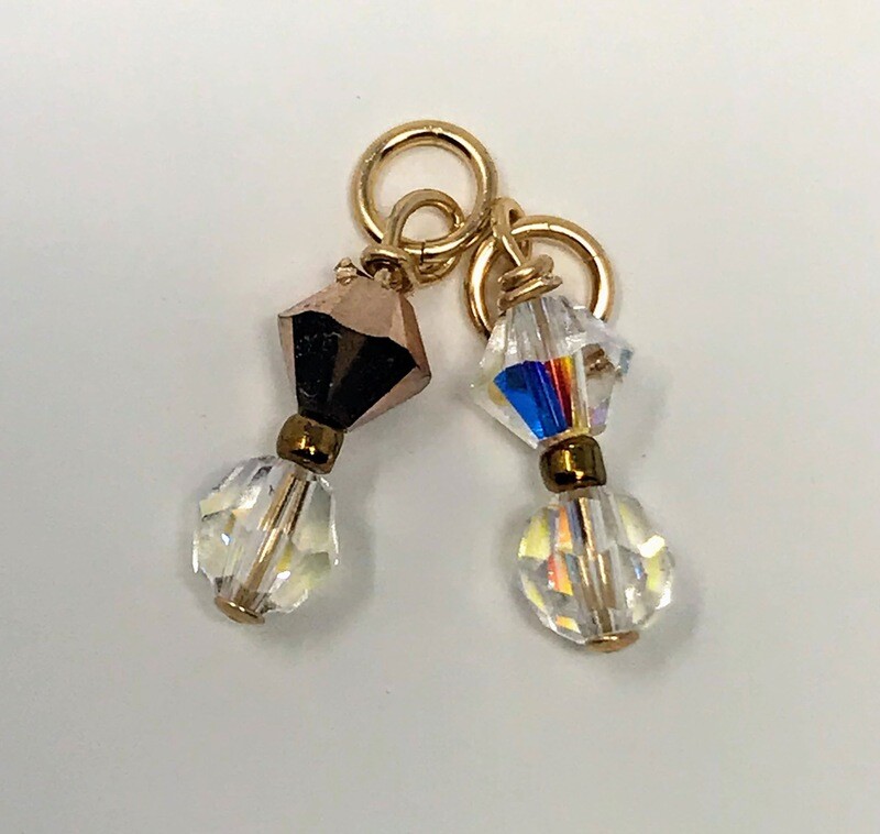 J-Solid Rose &amp; Crystal Dangles (set)